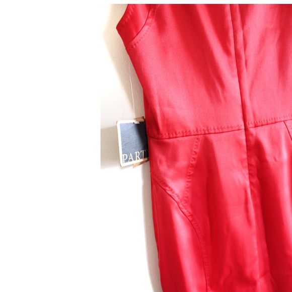 Rachel Roy NWT Geranium Red Silk Effect Sheen Sheath Dress 2 - Picture 7 of 9